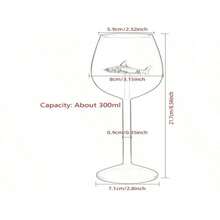 1pc Creative Transparent Glass Shark-Shaped Red Wine Glass/Highball/Cocktail Glass - Multicolor - View 2