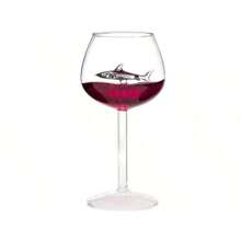 1pc Creative Transparent Glass Shark-Shaped Red Wine Glass/Highball/Cocktail Glass - Multicolor - View 1
