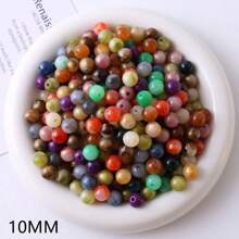 50g/Pack Faux Stone Two-Tone Gradual Change Round Beads For Diy Jewelry Making, Bracelet, Necklace, Earring Or Hair Accessories - Two-color Imitation Jade Mixed Color Beads - View 3