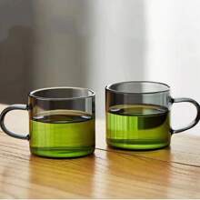 6 Stücke/Set, 4 Stücke/Set, 2 Stücke/Set graue Glastassen, geeignet für Zuhause, Café, Einkaufszentrum, Laden zum Trinken von Kaffee, Tee, Wasser, Getränken usw.