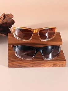 2 件装女士 PC 全框 Y2k 风格街头运动时尚眼镜，适合户外 - 彩色 - 查看 2