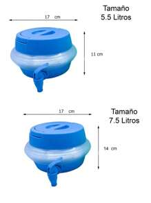 Dispensador de Agua Garrafon Con Grifo y Soporte Plegable De 5 Litros y 7 Litros De Colores Con Haza Portátil Para Viaje Cocina Almacenamiento de Bebidas Reutilizable - Azul - Ver 3