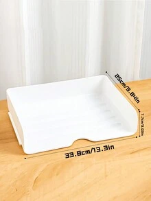 4pcs/Set Stackable Desktop Multi-Layer A4 Paper Storage Box With Flexible Drawer Design, Office Organizer, Magazine Holder - White - View 6