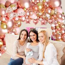 157入組玫瑰金色氣球拱花花環套件,理想的生日、嬰兒淋浴、單身派對、婚禮、新娘淋浴裝飾,適用於女性 - 金色 - 查看 4