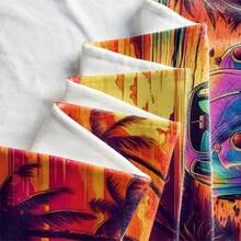 1片風景紋理沙灘毛巾,現代微纖維浴巾,適用於度假、露營、游泳、沐浴和禮品 - 彩色 - 查看 5