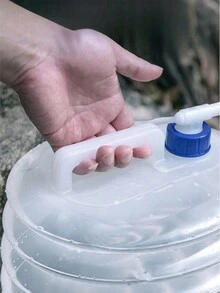 1入組戶外可摺疊桶,便攜露營旅行燒水壺野餐緊急手提水袋 - 白色 - 查看 5