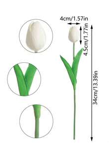 5入組人造鬱金香花束,配有泡沫裝飾,適合婚禮、家居、花園裝飾贈禮 - 彩色 - 查看 2