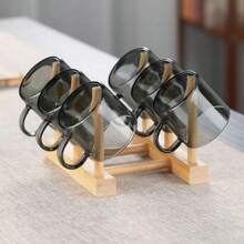 6 Stücke/Set, 4 Stücke/Set, 2 Stücke/Set graue Glastassen, geeignet für Zuhause, Café, Einkaufszentrum, Laden zum Trinken von Kaffee, Tee, Wasser, Getränken usw.