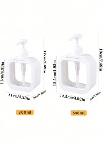 1 個 500/300 毫升帶蓋液體洗滌劑空瓶,適用於沐浴露、洗髮精、洗衣液、洗手液、可再填充塑膠瓶 - 彩色 - 查看 4