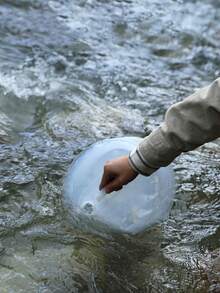 1入組戶外可摺疊桶,便攜露營旅行燒水壺野餐緊急手提水袋 - 白色 - 查看 3