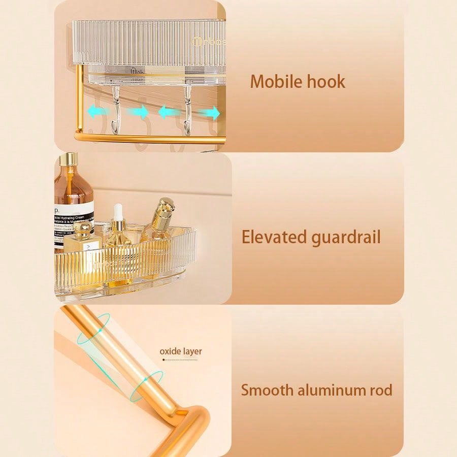 Premium NoDrill Bathroom Organizer WallMounted Triangle Shelves For