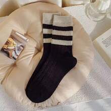 6双随机发货 春秋季条纹袜 情侣款 过膝款 保暖款 复古款 森系款 ins风 户外款 - 彩色 - 查看 5