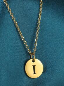 قلادة معلق بحرف 26 من الفولاذ المقاوم للصدأ بتصميم بسيط، هدية للنساء