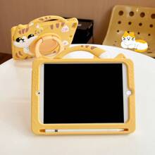 1 件猫咪设计防摔全保护硅胶软壳，360 度旋转支架兼容 iPad - 彩色 - 查看 7