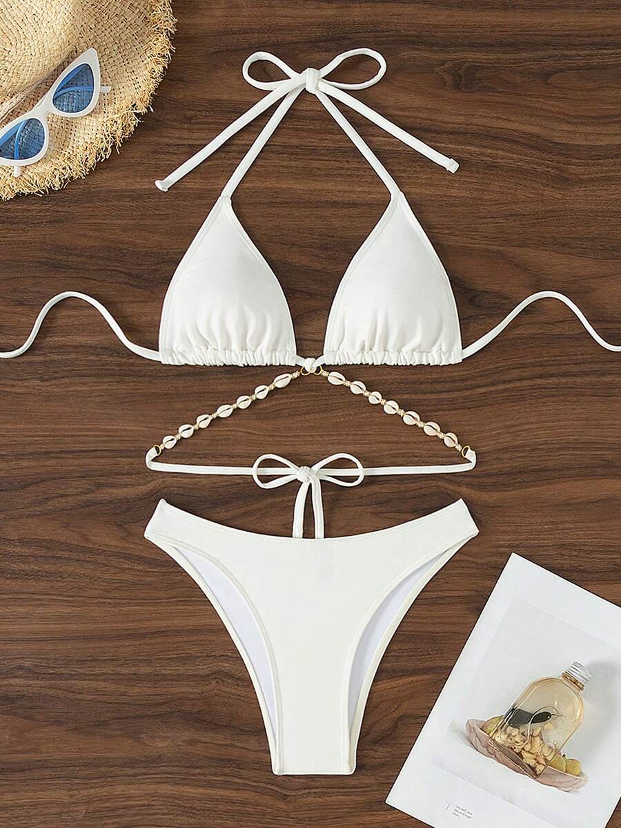 Women Shell Decorated Bikini Set Summer