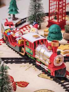 1 件創意電動玩具火車帶軌道,可用作派對裝飾、新年禮物、場景裝飾材料和 Diy 玩具