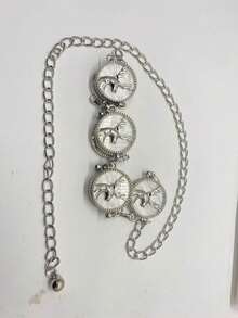 Sexy Waist Chain With Sparkling Charm, Simple Metallic Chain Detail Fashion Accessory For Women's Dress - Silver - View 2