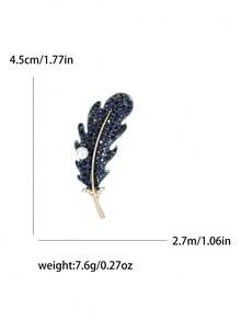 1入時尚琺瑯珍珠羽毛胸針,適合女性穿著參加節日和派對 - 羽毛 - 查看 6