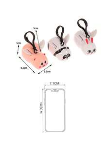 1入隨機顏色和款式的豬、老虎、兔子造型飛拉繩掛件鑰匙扣 - 彩色 - 查看 7