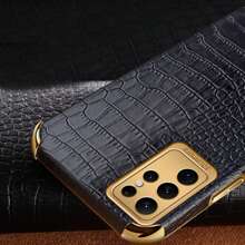 1个6D工艺电镀鳄鱼皮纹理防刮手机壳，兼容、三星、小米、OPPO、vivo，情人节礼物，国际版，非国内版 - 黑色 - 查看 2