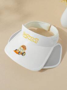 1 件裝動物字母元素透氣寬邊遮陽帽,可拉伸側板,親子度假 - 白色 - 查看 7