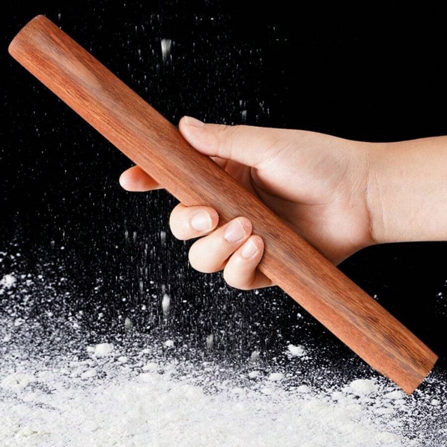 1pc Wooden Rolling Pin For Noodle & Dumpling Wrappers, Pasta Maker, Baking Tool - Brown - View 1