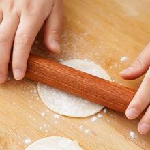 1pc Wooden Rolling Pin For Noodle & Dumpling Wrappers, Pasta Maker, Baking Tool - Brown - View 4
