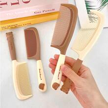 塑膠按摩髮梳,適合長髮女士、兒童或女孩,家用 - 摩卡棕 - 查看 3