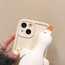 1pc Reusable Squishy Anti-Drop Duck Phone Case Compatible With IPhone - White - View 7