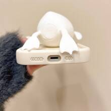 1pc Reusable Squishy Anti-Drop Duck Phone Case Compatible With IPhone - White - View 9