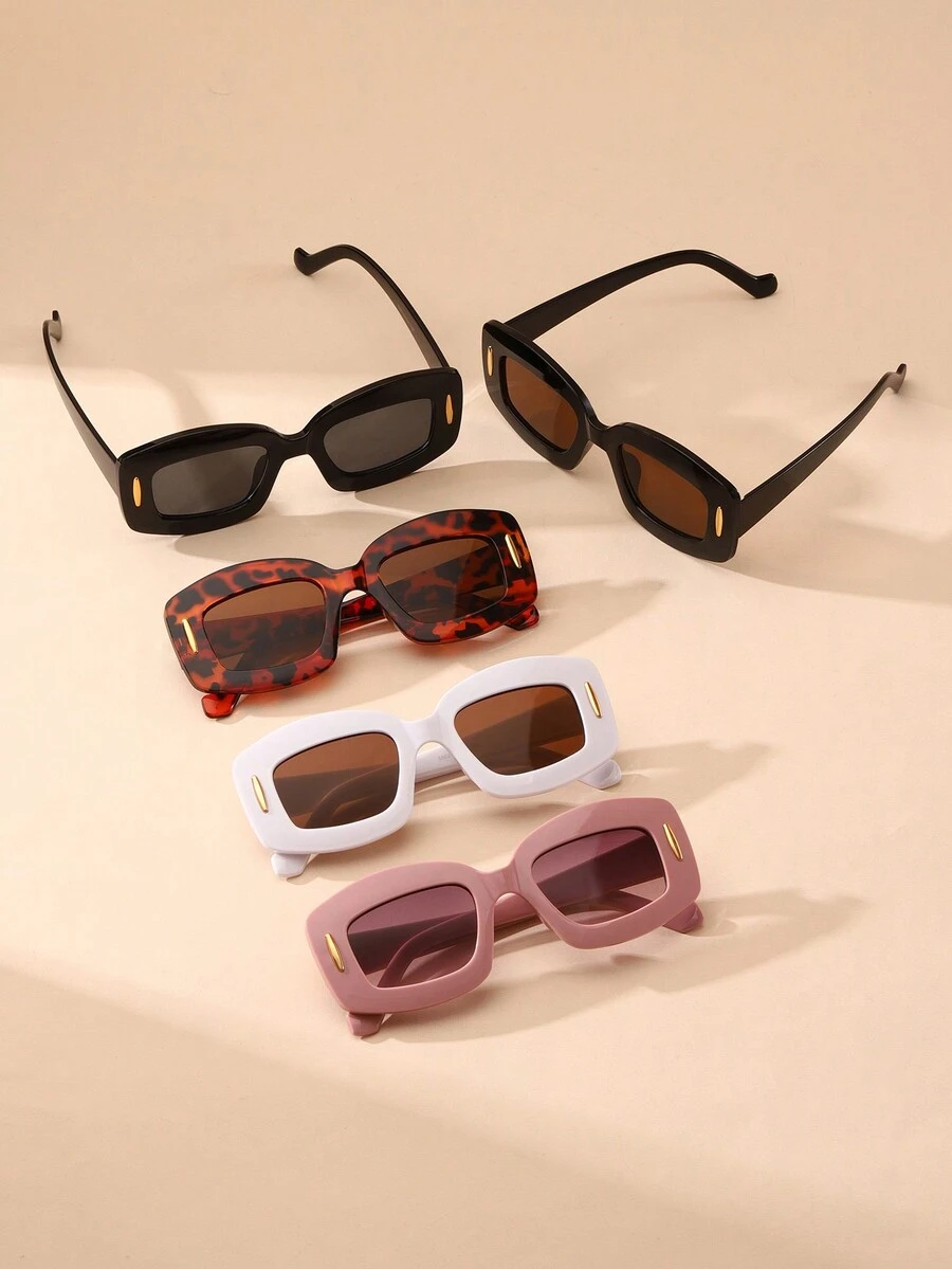 1pc Ladies' Fashion Glasses With Metal Decoration Square Frames, Luxurious And Fashionable, Featuring A Classic Style And Exaggerated Design To Showcase Women's Aesthetic Accessories, Suitable For Daily Wear, Parties, Driving, Outdoor Travel, - Multicolor - View 1