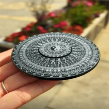 1 件太極和八卦圖案螺旋玩具,金屬旋轉陀螺羅盤收藏品,派對裝飾,緩解壓力,6 厘米 - 灰色 - 查看 4