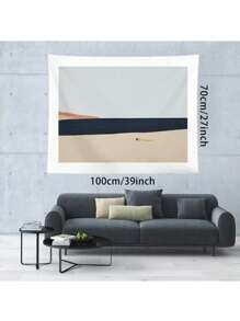 1 bucată Plajă Blue Water Island Tapiserie Pictură în ulei în stil minimalist Artă de perete și decor de cameră pentru dormitor, sufragerie, tapiserie de perete pentru dormitor Decor estetic pentru perete de acasă