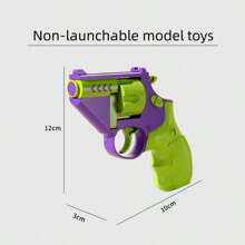 Juguete Inquieto Pistola Revolver Modelo No Disparable Con Cámara Giratoria Y Recámara Automática Juego De Fiesta Juguete Creativo - Descomprimir Zanahoria Revólver Púrpura - Ver 3