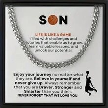 1pc Kid's Fashionable And Creative Stainless Steel Necklace With Map Pendant Gift Box Packaging, Suitable For Festival Gift Or Daily Wear - Silver - View 9