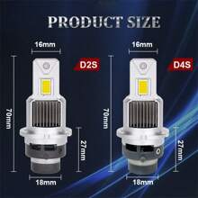 2入組d4s D4r D2r D2s Led汽車頭燈燈泡6000k白光轉換套件即插即用氙氣hid燈替代品canbus無錯誤,適用於豐田尼桑 - 白色 - 查看 9