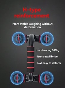 1對h型伏地挺身架,適用於家庭運動胸肌訓練健身器材 - 酒紅色 - 查看 3