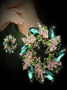 1pc New Spring/Summer Style Elegant Brooch For Women, Can Be Used As Shawl Pin Or Scarf Pin - Green - View 2
