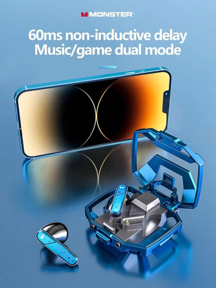 Auriculares Inalámbricos Semien El Oído Monster Xkt09 Con Reducción Pasiva De Ruido, Modos De Alta Definición, Gaming, Baja Latencia, Micrófono, Adecuado Para Deportes, Llamadas Telefónicas | Moda de Mujer | SHEIN México