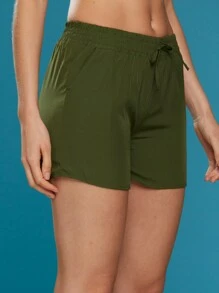 Women Shorts - 軍綠色 - 查看 3