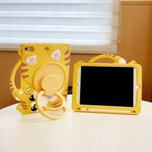 1 件猫咪设计防摔全保护硅胶软壳，360 度旋转支架兼容 iPad - 彩色 - 查看 3