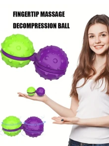 流行的蘿蔔形指壓按摩器,適用於兒童和成人,多種顏色可選 - 彩色 - 查看 1