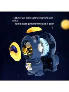 太空熊小風扇,可愛的迷你太空頸掛風扇,適用於學生和放在桌面上,方便攜帶 - 杏色 - 查看 5