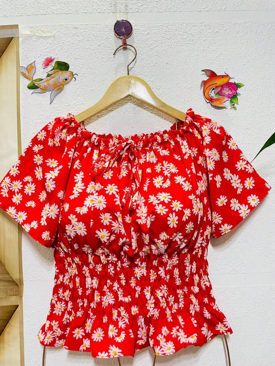 Women Tops - Red - View 1