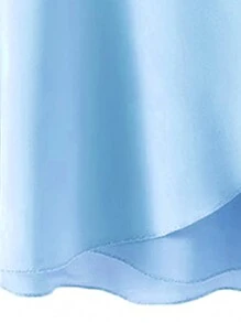 balletto Elastic Waist Tie Belt Ballet Skirt, One Piece Design Workout Skirt, Dance Performance Skirt - 藍色 - 查看 4