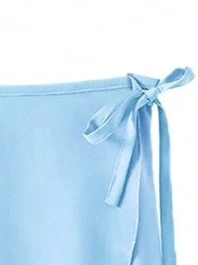 balletto Elastic Waist Tie Belt Ballet Skirt, One Piece Design Workout Skirt, Dance Performance Skirt - 藍色 - 查看 3