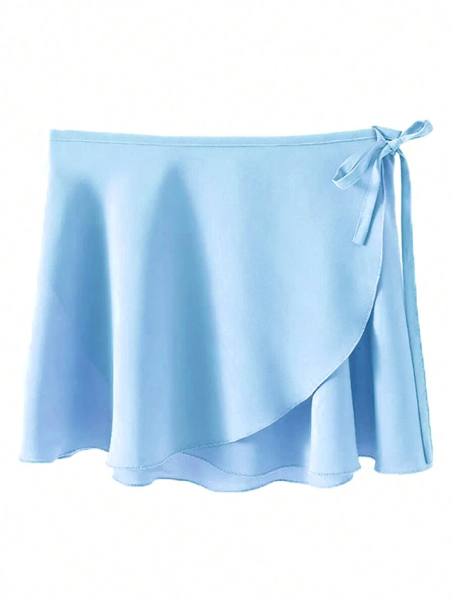 balletto Elastic Waist Tie Belt Ballet Skirt, One Piece Design Workout Skirt, Dance Performance Skirt - 藍色 - 查看 1