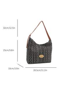 罕见通勤单肩包简约时尚腋下包/手提包女士 - 黑色 - 查看 2