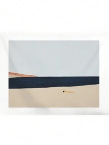 1 bucată Plajă Blue Water Island Tapiserie Pictură în ulei în stil minimalist Artă de perete și decor de cameră pentru dormitor, sufragerie, tapiserie de perete pentru dormitor Decor estetic pentru perete de acasă