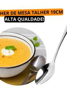 Jogo De Colher 12 Peças Inox Alto Brilho - Cinza Claro - Visão 3